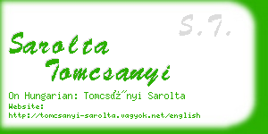 sarolta tomcsanyi business card